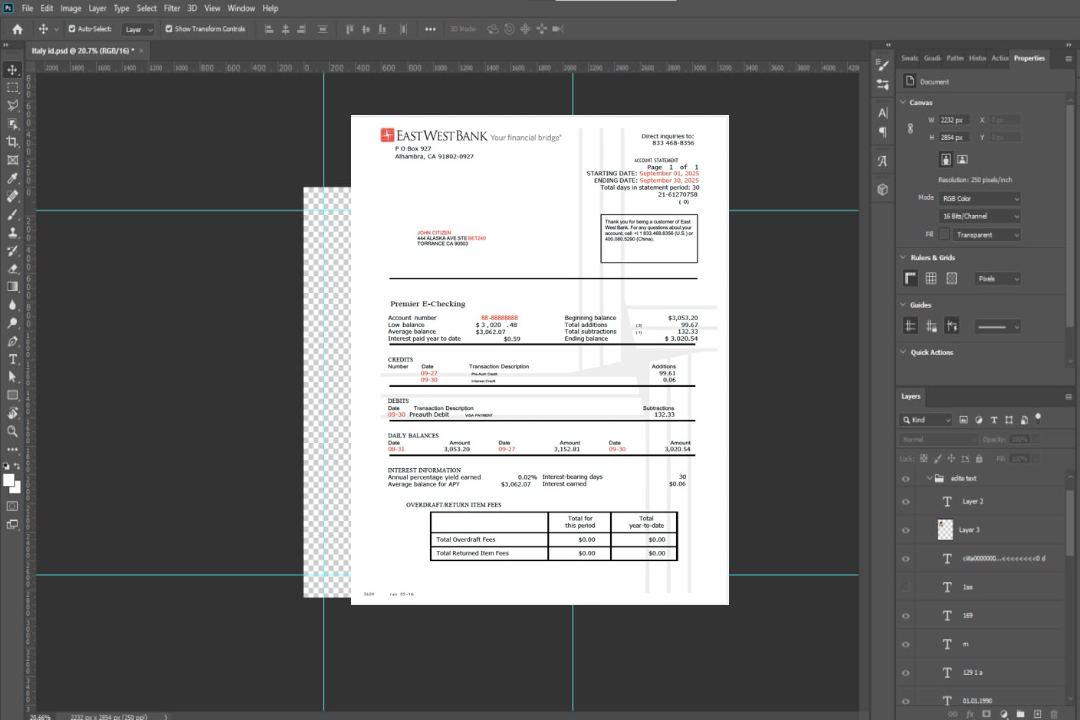 Modèle Word et PDF de relevé de compte en Cisjordanie Est des États-Unis template Modèle Word et PDF de relevé de compte en Cisjordanie Est des États-Unis template